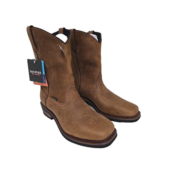 Dan Post Men's 12" Western Boots Leather Las Cruces Brown DP69693 Size 13D - Picture 1 of 6